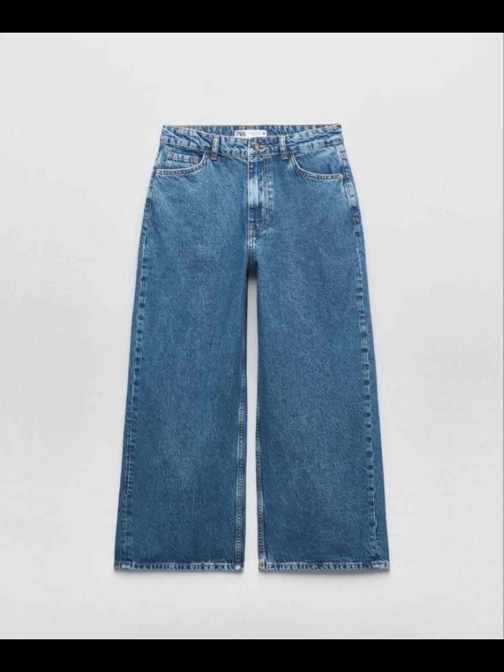 BNWT Zara Wide-Leg Mid Blue Denim Jeans
